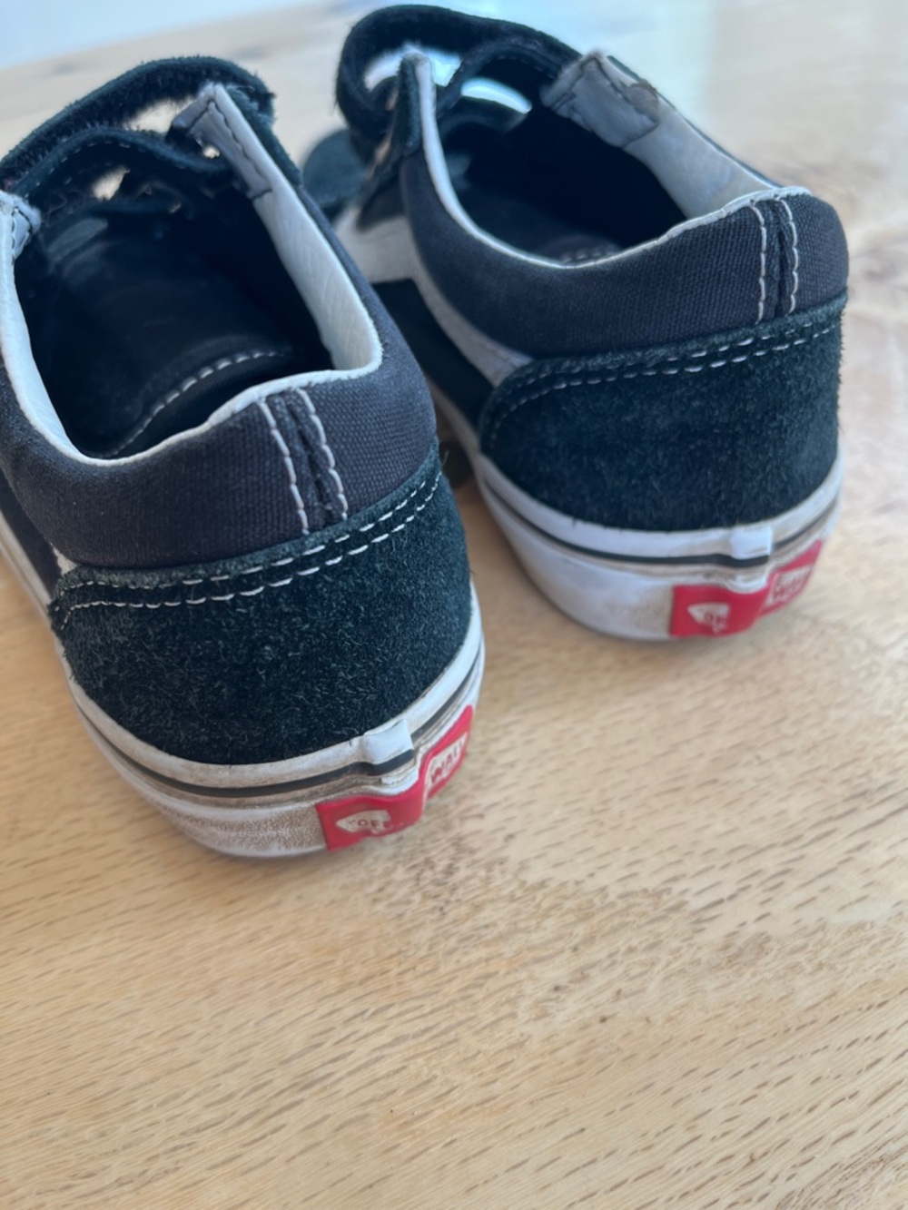 Vans Kids Black and White Canvas and Suede Velcro Skate Sneakers - Picture 4 of 8